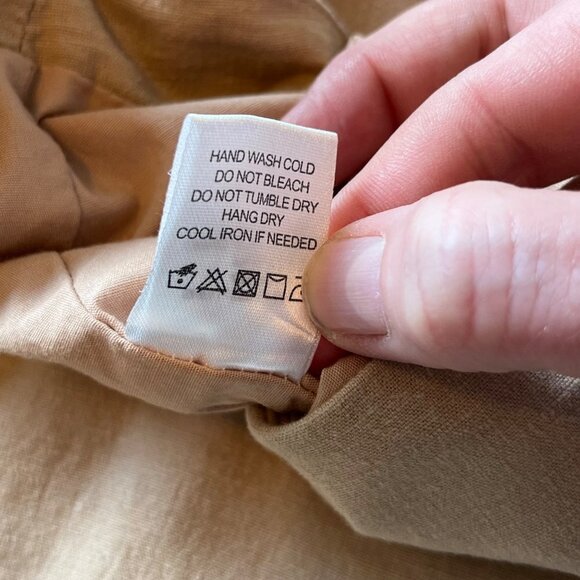 Lovers and Friends High Waisted Linen Blend Cropped Pants Lined Khaki Medium - Picture 9 of 12